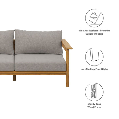 Wren Outdoor Teak Wood Patio Sofa By Modway