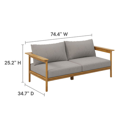 Wren Outdoor Teak Wood Patio Sofa By Modway