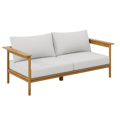 Wren Teak Wood Outdoor Sofa and Ottoman Set