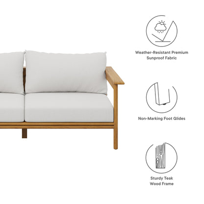 Wren Outdoor Teak Wood Patio Sofa By Modway