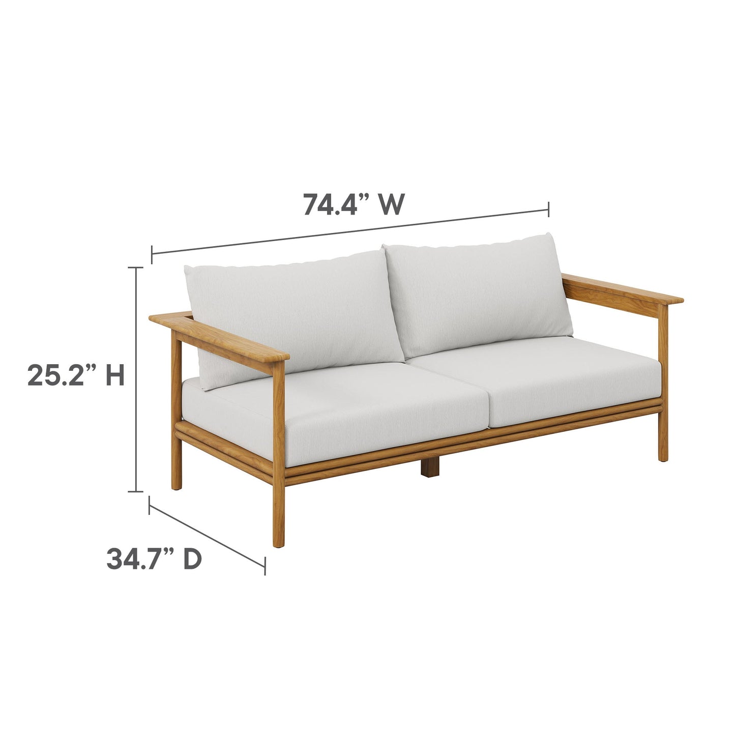 Modway Wren and 4 Piece Teak Patio Furniture Set