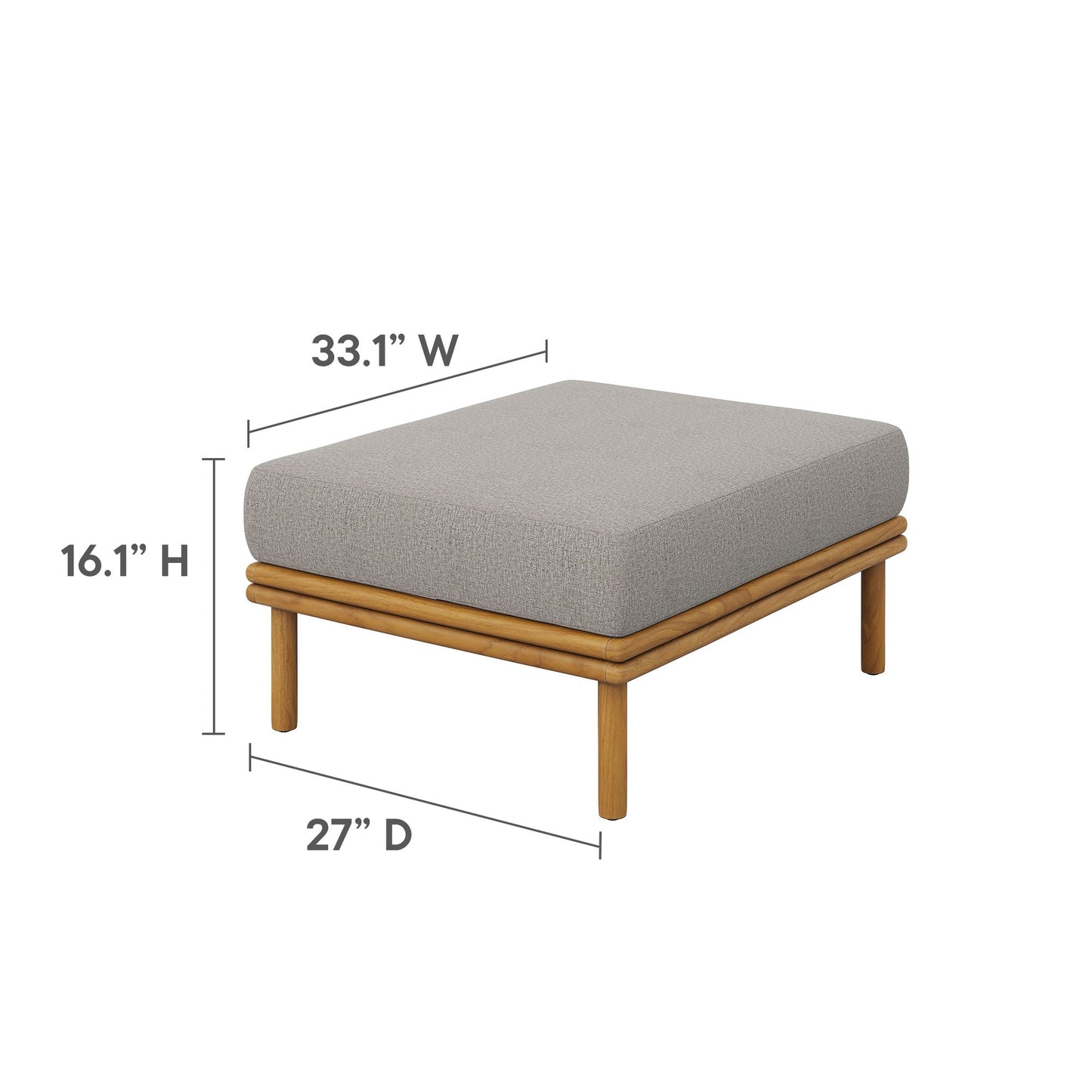 Wren Teak Wood Outdoor Sofa and Ottoman Set