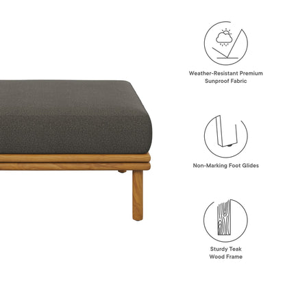 Wren Outdoor Teak Ottoman By Modway For Patio
