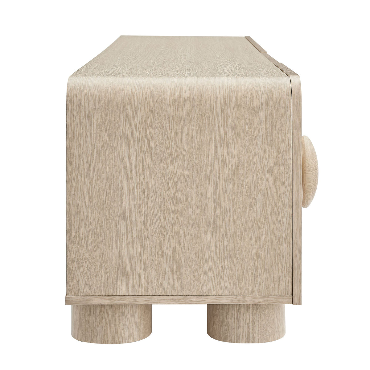 Sonnet 69 Low Profile TV Stand light oak finish with rounded timber legs on Tampa Home & Garden Store
