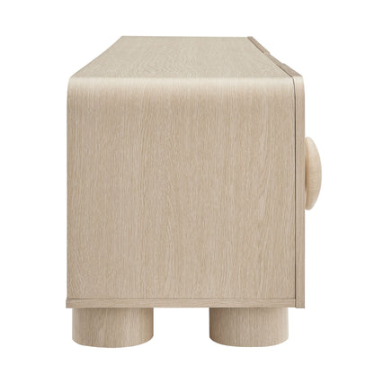 Sonnet 69 Low Profile TV Stand light oak finish with rounded timber legs on Tampa Home & Garden Store