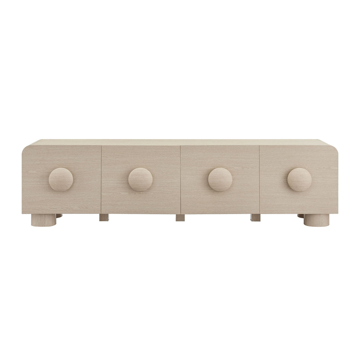 Sonnet 69in Low Profile TV Stand by Modway in light oak with rounded edges and knob-front doors on Tampa Home & Garden Store
