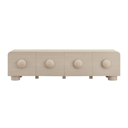 Sonnet 69in Low Profile TV Stand by Modway in light oak with rounded edges and knob-front doors on Tampa Home & Garden Store