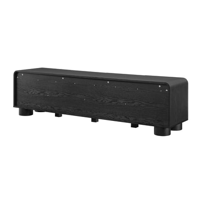 Sonnet 69 low-profile TV stand black wood-grain finish by HouseOfZazla on Tampa Home & Garden Store