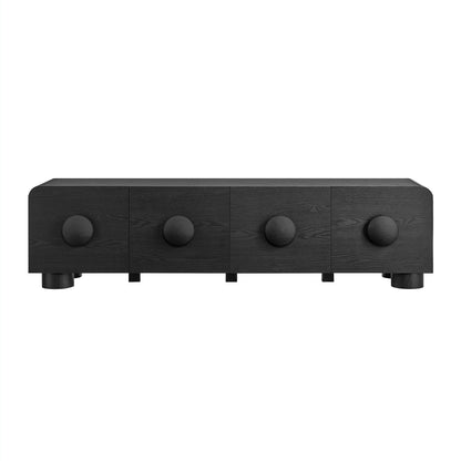 Sonnet 69in low-profile TV stand in dark wood grain with round knob pulls by HouseOfZazla on Tampa Home & Garden Store