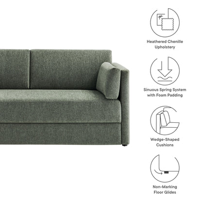 Linden Heathered Chenille Sofa for Bedroom