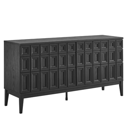 Samos 62in sideboard dark wood with square paneled doors by HouseOfZazla on Tampa Home & Garden Store