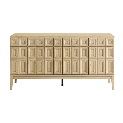 Samos 62in sideboard in oak with square-panel doors, buffet by HouseOfZazla on Tampa Home & Garden Store