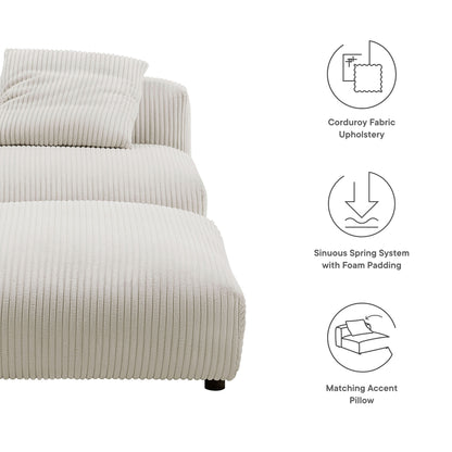 Solace modular corduroy armless chair and ottoman set beige upholstery by HouseOfZazla on Tampa Home & Garden Store