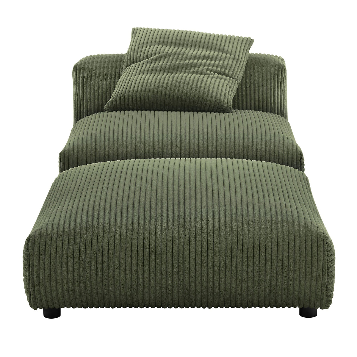 Solace corduroy armless chair and ottoman set in olive green ribbed fabric by Modway on Tampa Home & Garden Store