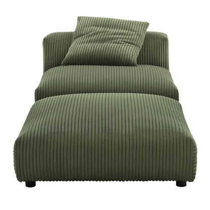 Solace corduroy armless chair and ottoman set in olive green ribbed fabric by Modway on Tampa Home & Garden Store