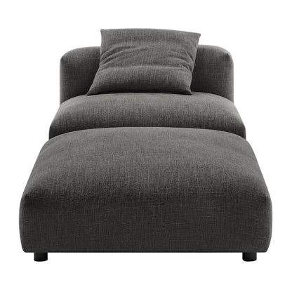 Solace modular armless chair and ottoman set in charcoal gray fabric on Tampa Home & Garden Store