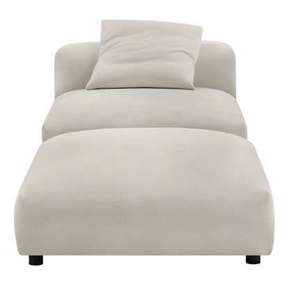 Solace modular armless chair and ottoman set in beige fabric by Modway on Tampa Home & Garden Store