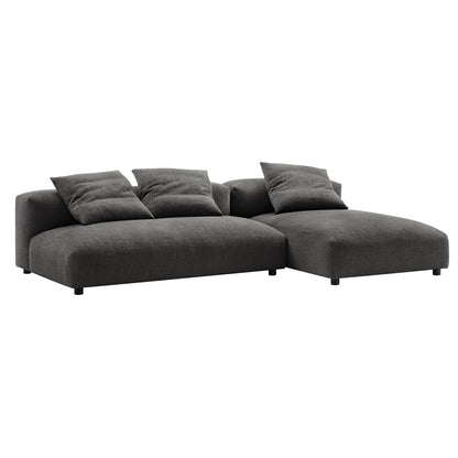 Solace 2-Piece Modular Upholstered Fabric Sectional Sofa with Chaise in dark gray fabric on Tampa Home & Garden Store