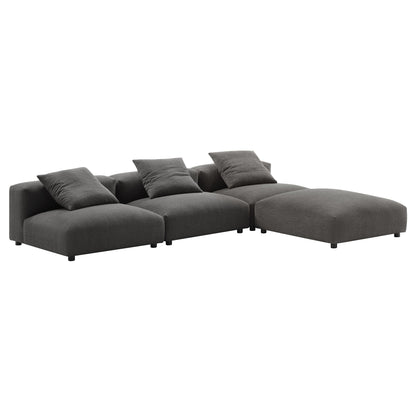 Solace 4-piece modular upholstered fabric sectional sofa in charcoal gray by Modway on Tampa Home & Garden Store