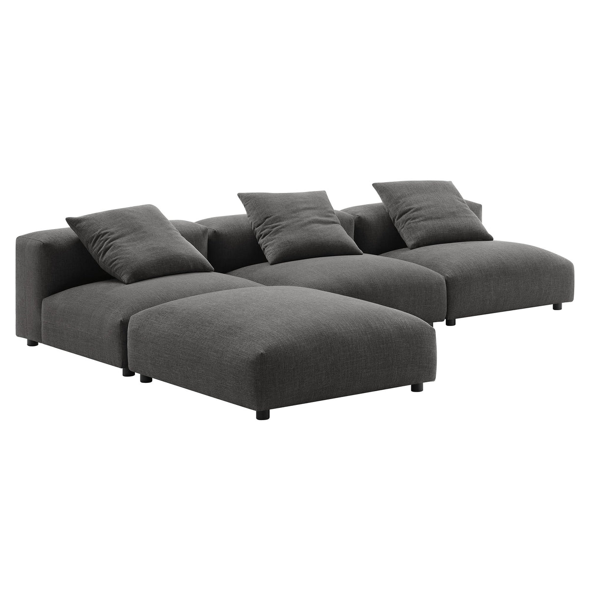 Solace 4-Piece modular upholstered fabric sectional sofa in gray by Modway on Tampa Home & Garden Store
