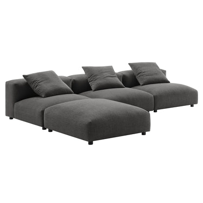 Solace 4-Piece modular upholstered fabric sectional sofa in gray by Modway on Tampa Home & Garden Store