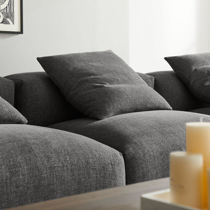 Solace 4-Piece Modular upholstered fabric sectional sofa gray cushions HouseOfZazla on Tampa Home & Garden Store