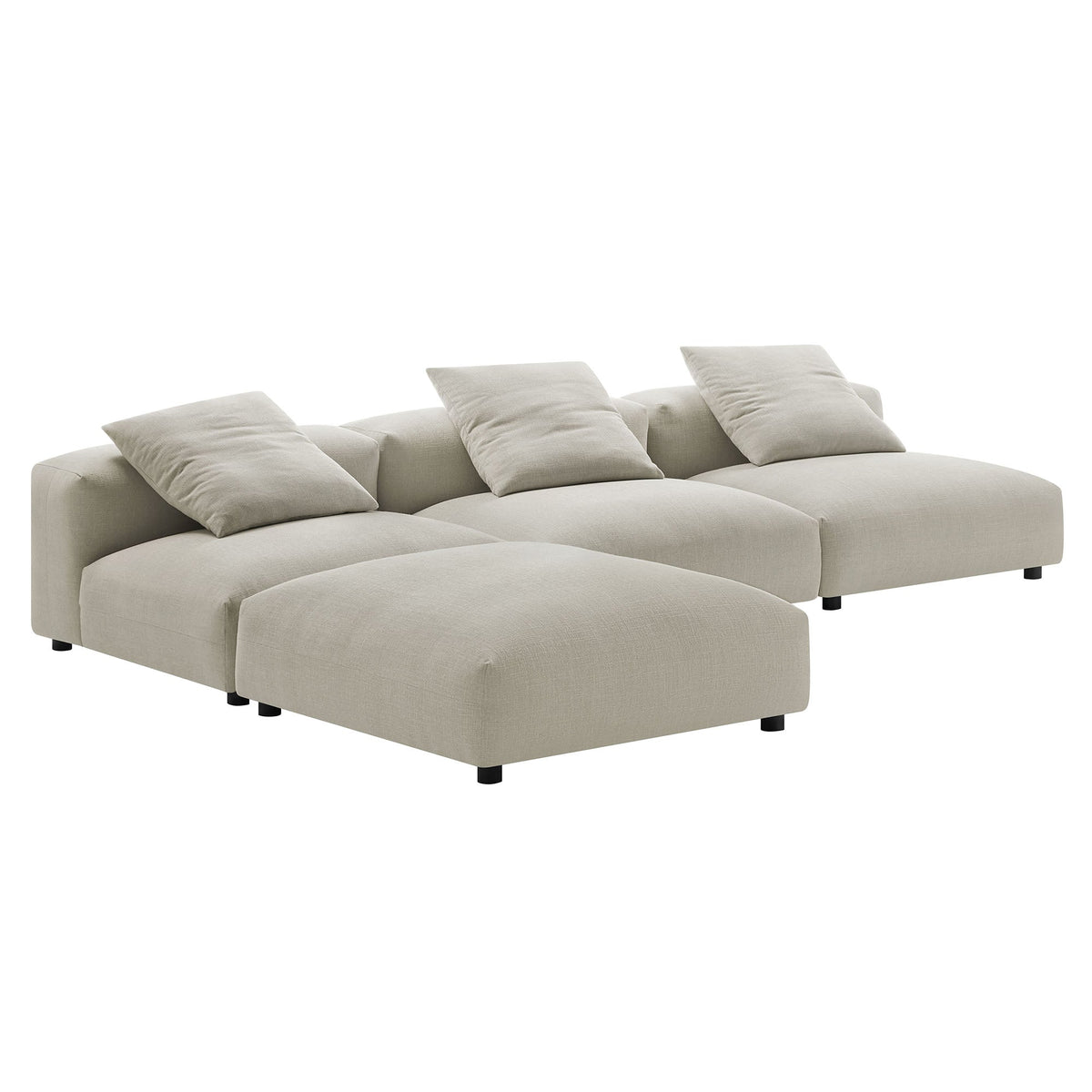 Solace 4-Piece Modular Upholstered Fabric Sectional Sofa beige fabric by Modway on Tampa Home & Garden Store
