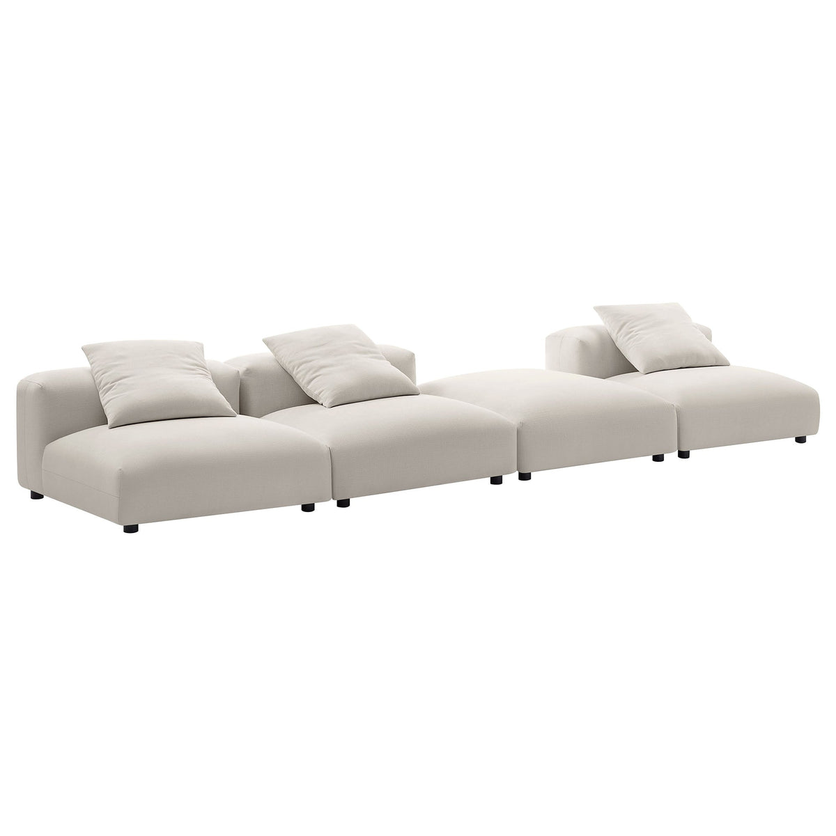 Solace 4-Piece Modular Upholstered Fabric Sectional Sofa beige modular seating by HouseOfZazla on Tampa Home & Garden Store