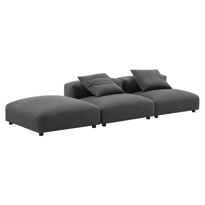 Solace 3-piece modular upholstered fabric sectional sofa in charcoal gray with plush cushions on Tampa Home & Garden Store