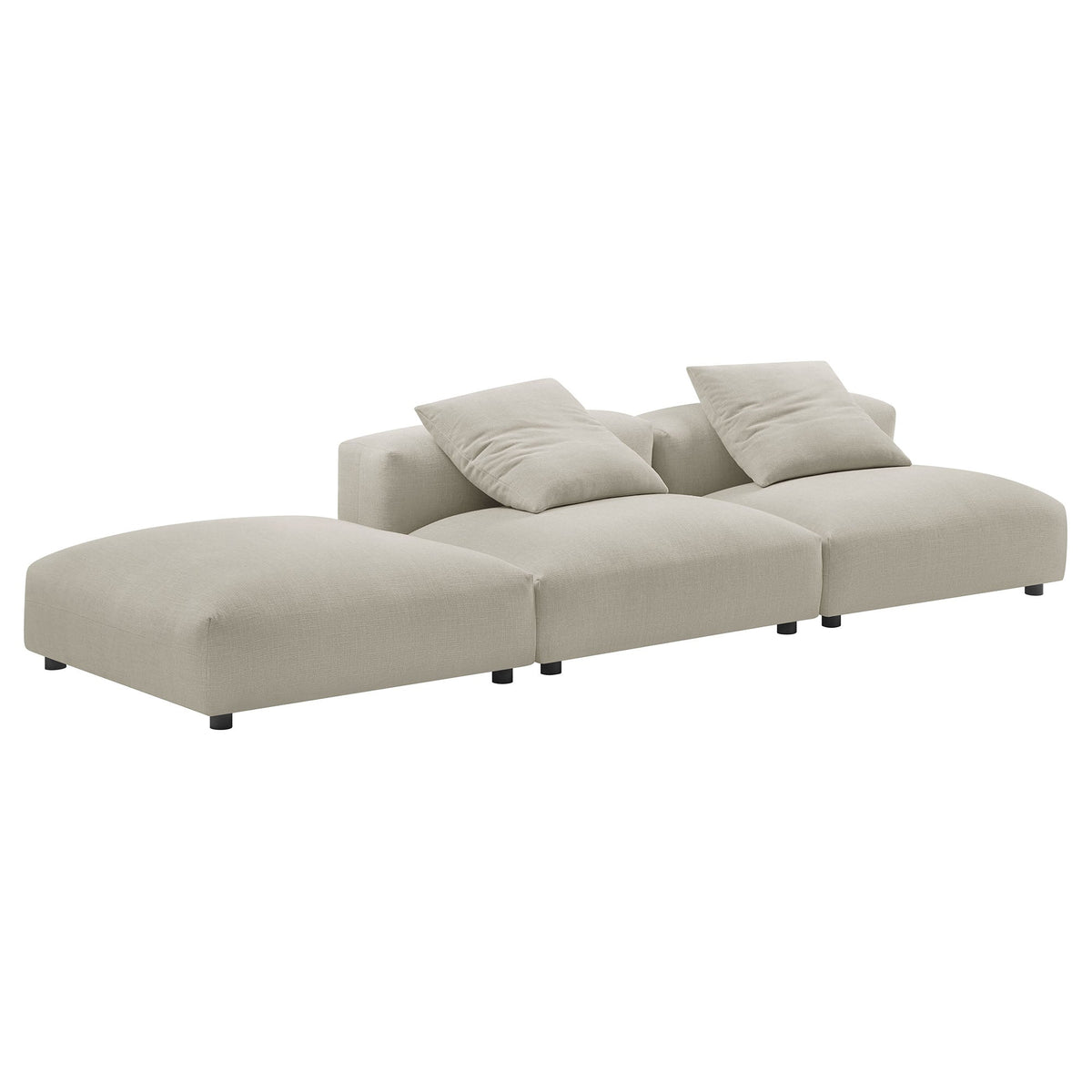 Solace 3-Piece modular upholstered fabric sectional sofa by Modway in beige on Tampa Home & Garden Store