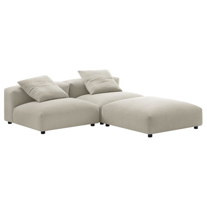Solace 3-Piece Modular Upholstered Fabric Sectional Sofa beige fabric by Modway on Tampa Home & Garden Store