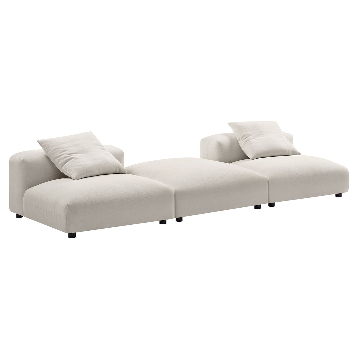 Solace 3-Piece modular fabric sectional sofa beige by Modway on Tampa Home & Garden Store