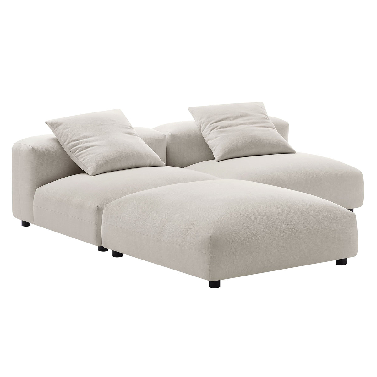 Solace 3-Piece Modular Upholstered Fabric Sectional Sofa beige fabric, modular sections by Modway on Tampa Home & Garden Store