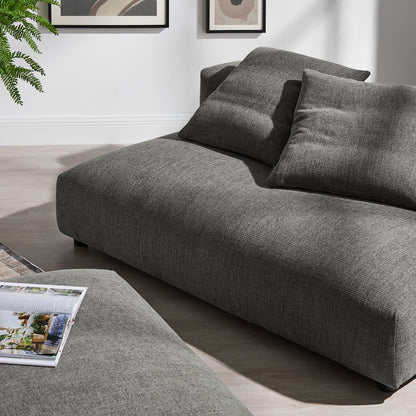 Solace modular armless loveseat and ottoman in grey textured fabric by Modway; HouseOfZazla on Tampa Home & Garden Store