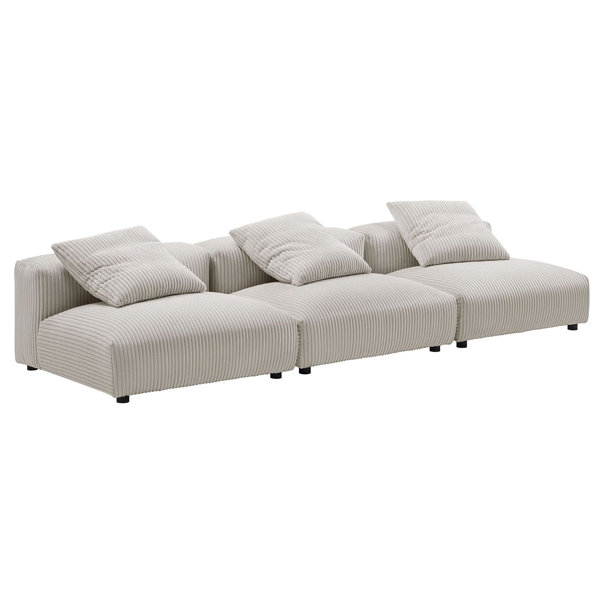 Modway Solace 3 Piece Modular Corduroy Sofa