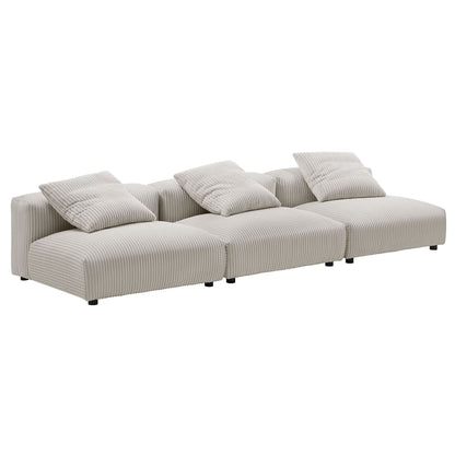 Modway Solace 3 Piece Modular Corduroy Sofa