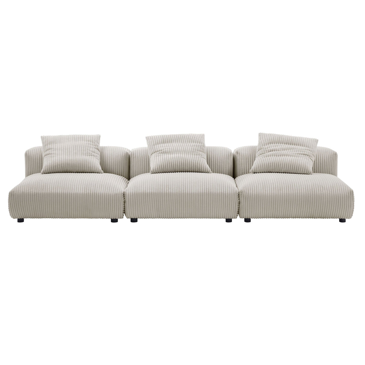 Modway Solace 3 Piece Modular Corduroy Sofa