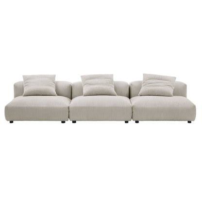 Modway Solace 3 Piece Modular Corduroy Sofa