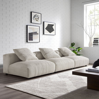 Modway Solace 3 Piece Modular Corduroy Sofa