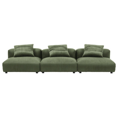 Modway Solace 3 Piece Modular Corduroy Sofa