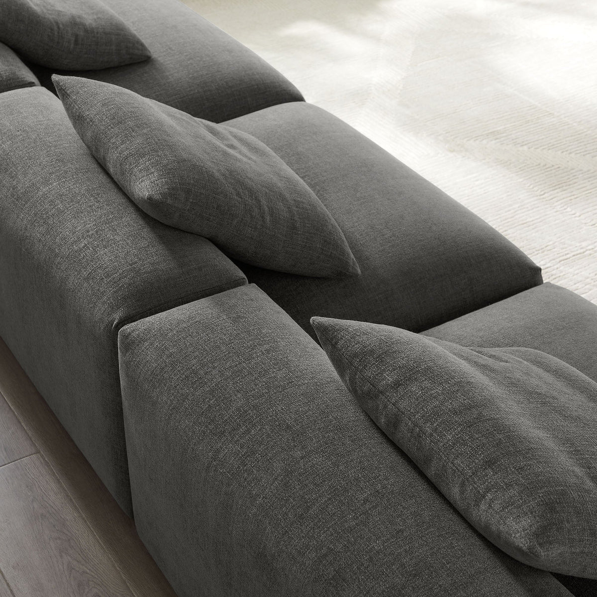 Solace 3-Piece Modular Upholstered Fabric Sofa in dark gray by Modway on Tampa Home & Garden Store