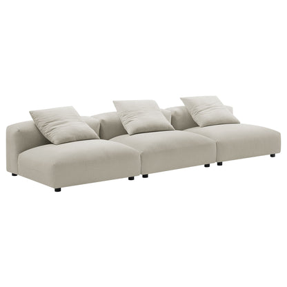 Solace 3-Piece Modular Upholstered Fabric Sofa beige modular sectional HouseOfZazla on Tampa Home & Garden Store