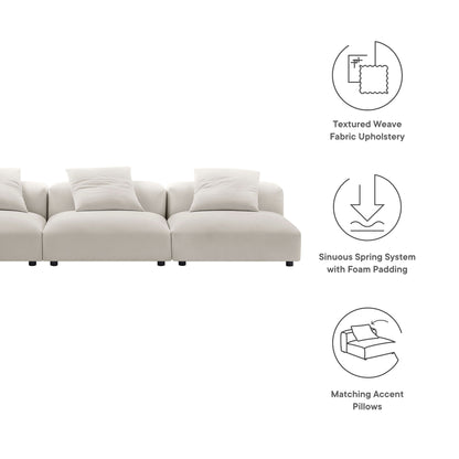Solace 3-Piece Modular Upholstered Fabric Sofa beige fabric modular sectional HouseOfZazla on Tampa Home & Garden Store