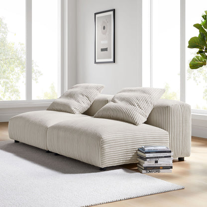 Modway 2 Piece Corduroy Modular Sofa and a Set