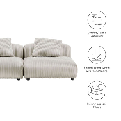 Modway 2 Piece Corduroy Modular Sofa and a Set
