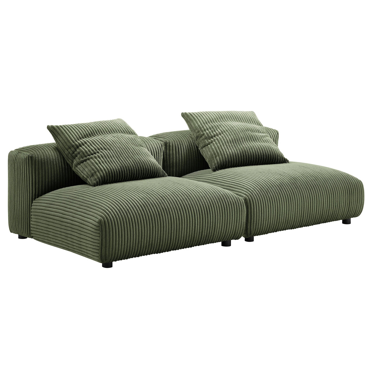 Modway 2 Piece Corduroy Modular Sofa and a Set