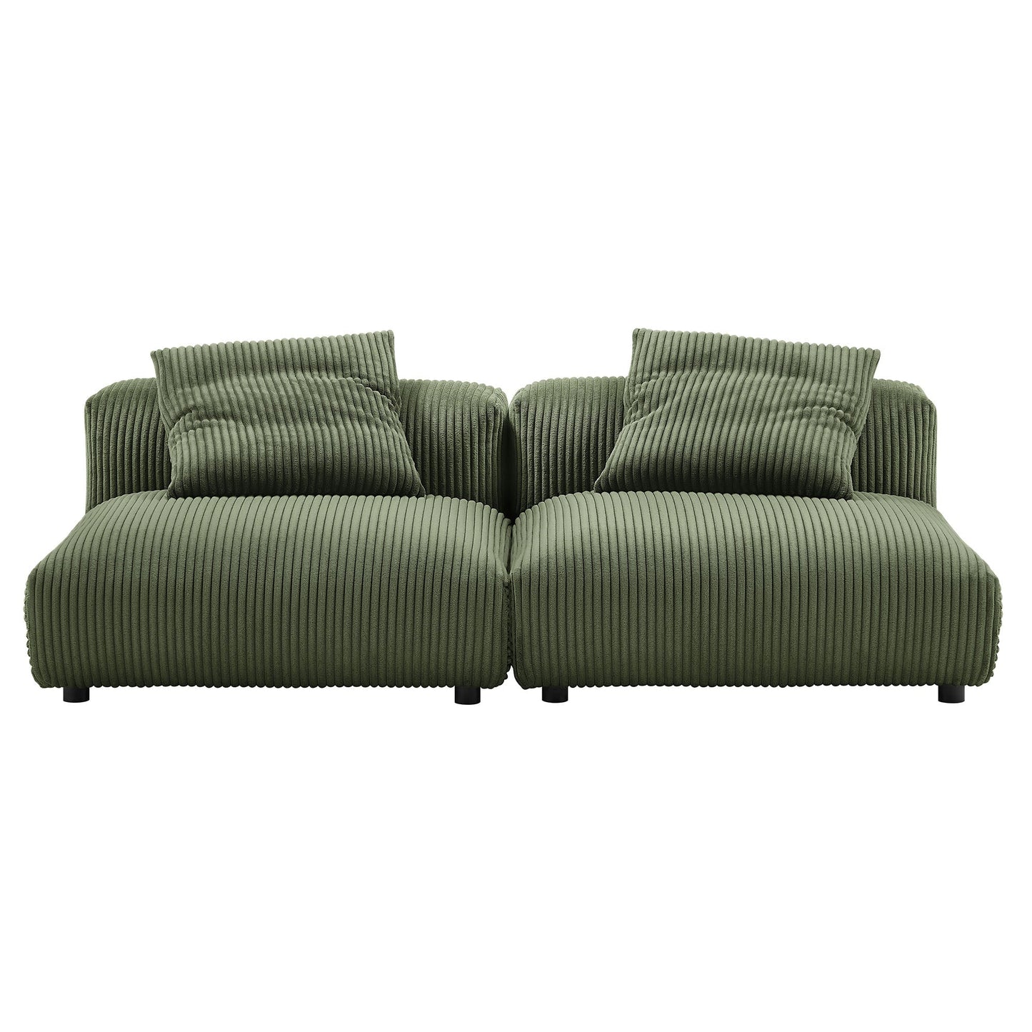 Modway 2 Piece Corduroy Modular Sofa and a Set