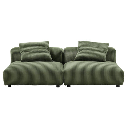 Modway 2 Piece Corduroy Modular Sofa and a Set