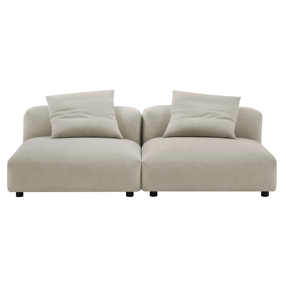 Solace 2-Piece Modular Upholstered Fabric Sofa by HouseOfZazla, beige fabric, modular sofa pair on Tampa Home & Garden Store