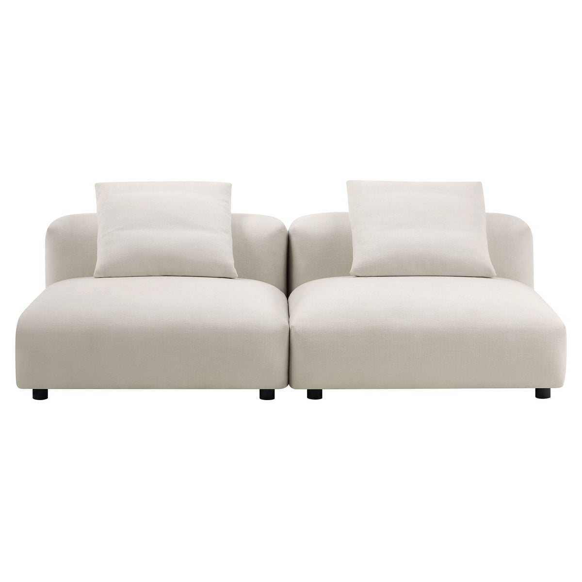 Solace 2-Piece Modular Upholstered Fabric Sofa, beige fabric, two-seat modular by Modway on Tampa Home & Garden Store
